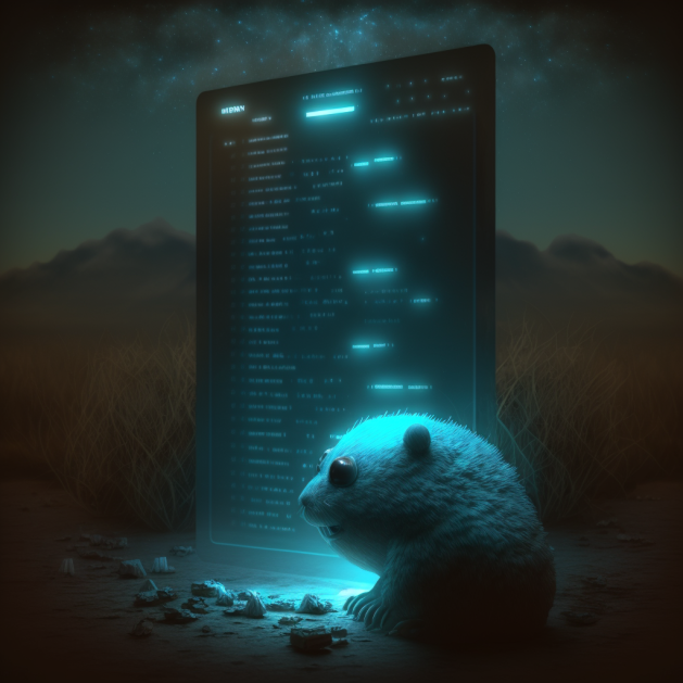 Glowing Go Gopher with CLI on screen